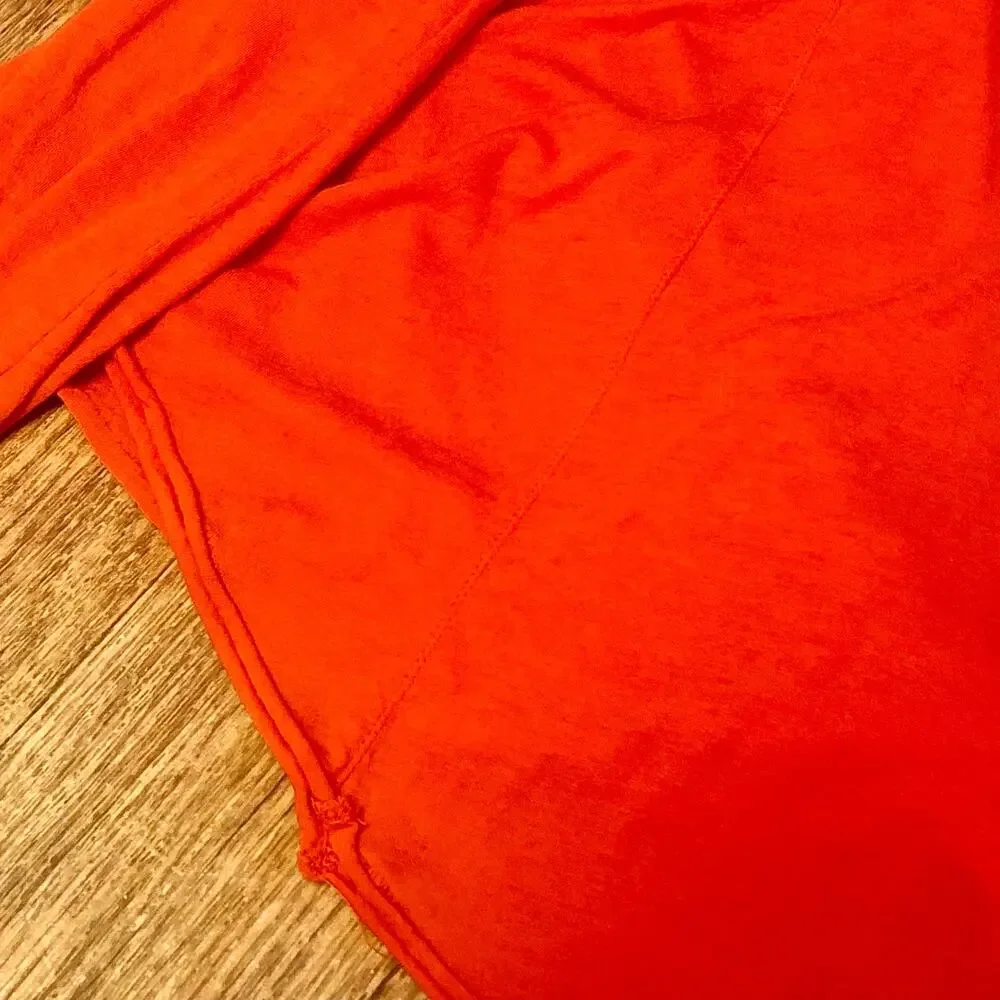 Free People Orange Long Sleeve Open Back Criss-Cross Strap Blouse Size XS